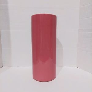 Vintage 80's Rose Colored Cylinder Vase California Pottery